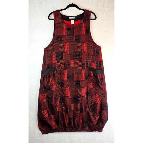 Bubble Dress Jumper by Moonlinght Y&S Fashion Medium Kint Red Black Art Dress - Picture 1 of 16